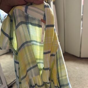 FP Movement by Free People Checkered Maxi Dress in Yellow and Blue